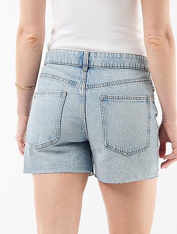 Short in denim a vita alta