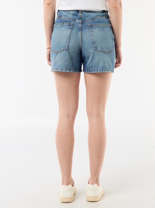 Short in denim a vita alta con cintura da annodare - Kiabi