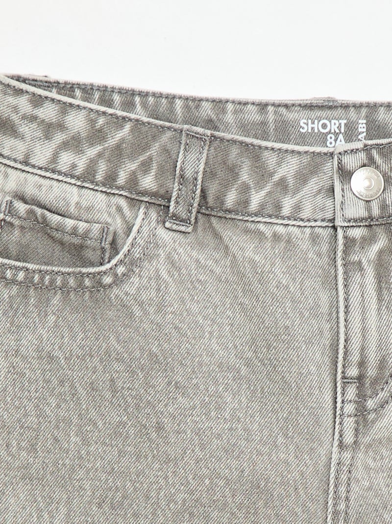 Short in denim a vita alta Grigio - Kiabi