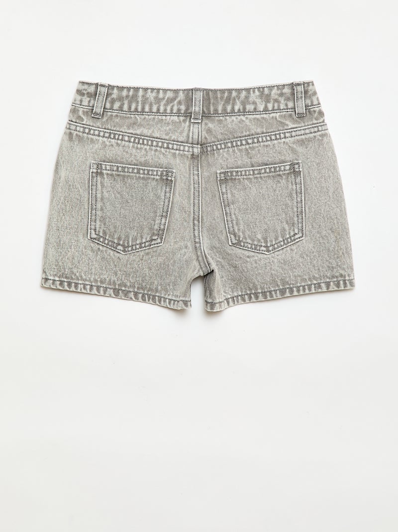 Short in denim a vita alta Grigio - Kiabi