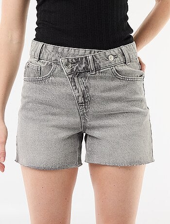 Short in denim a vita alta