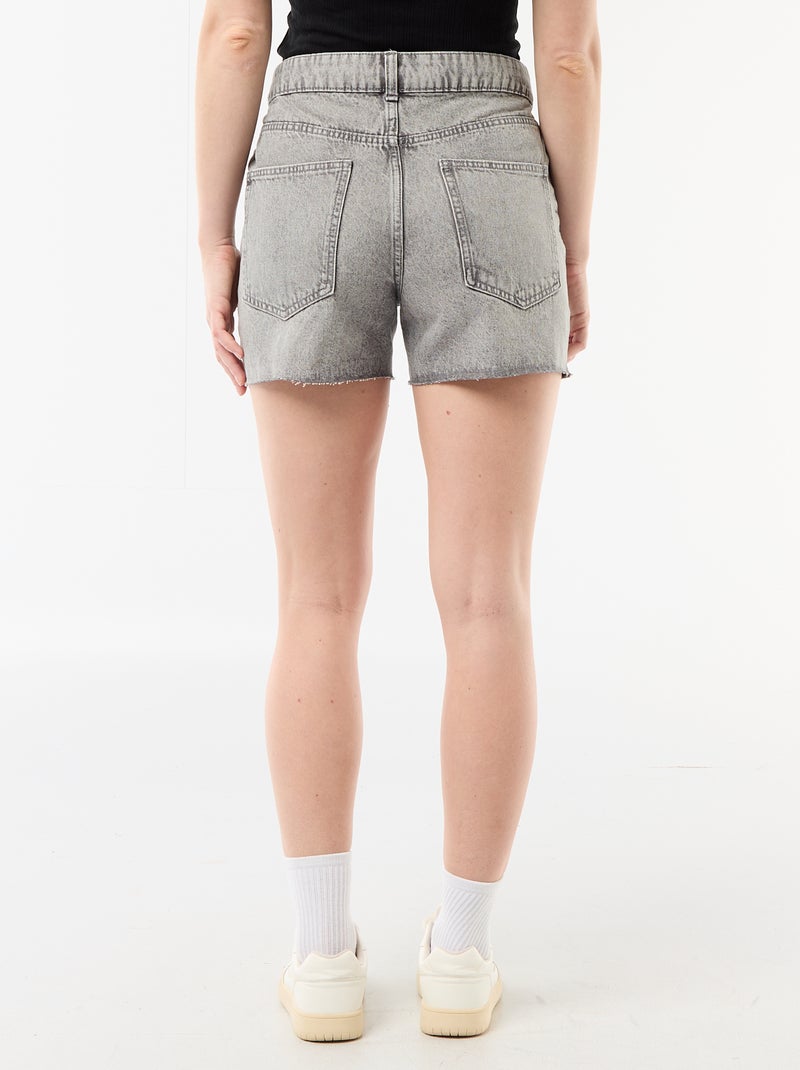 Short in denim a vita alta Grigio - Kiabi