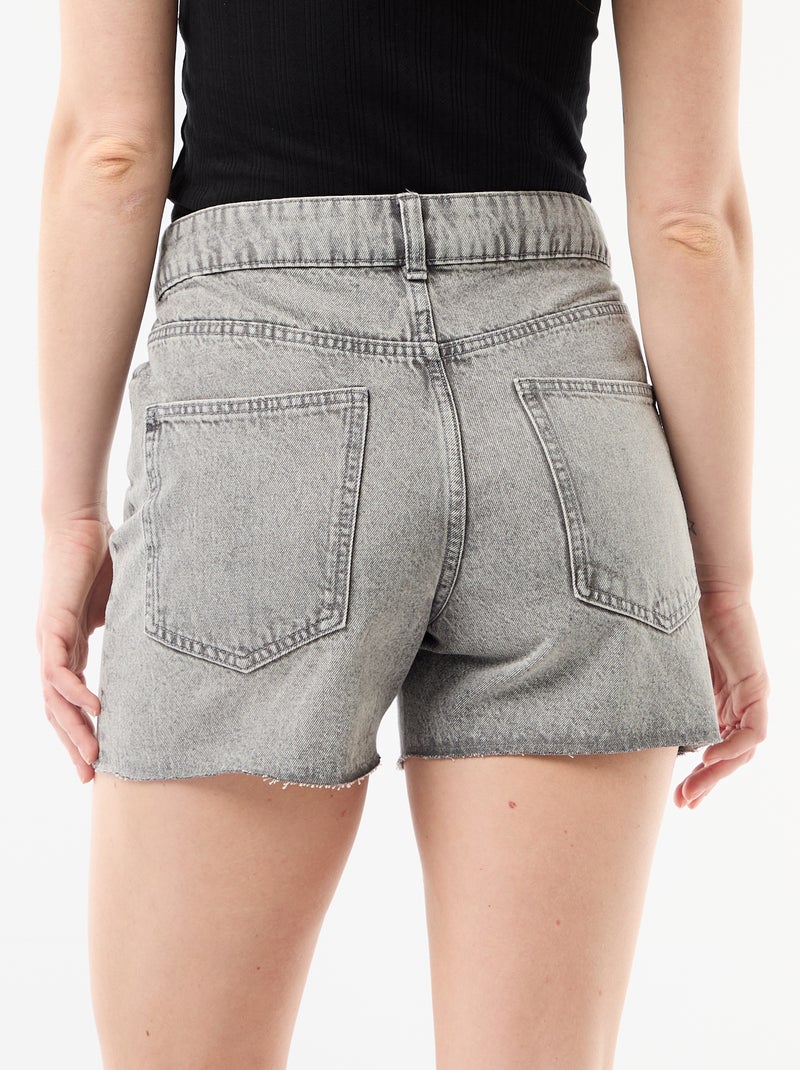 Short in denim a vita alta Grigio - Kiabi