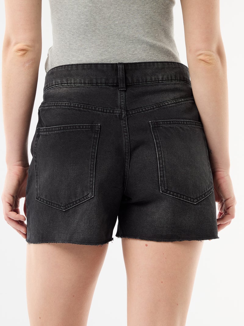 Short in denim a vita alta Nero - Kiabi