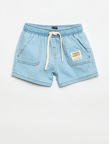 Short in denim con 2 grandi tasche