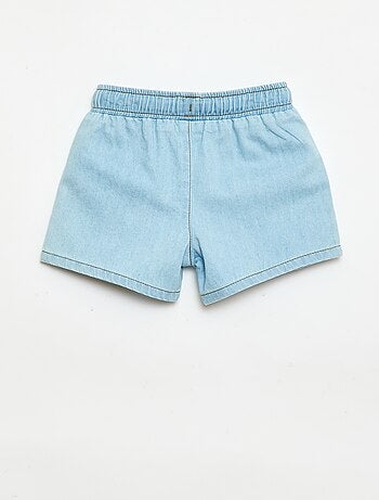 Short in denim con 2 grandi tasche