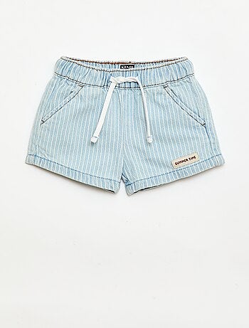 Short in denim con coulisse