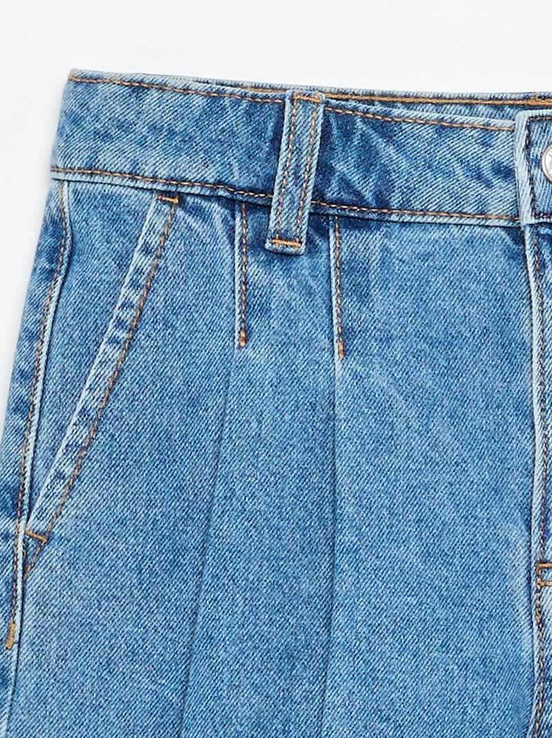 Short in denim con effetto plissettato Blu - Kiabi