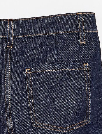 Short in denim con effetto plissettato