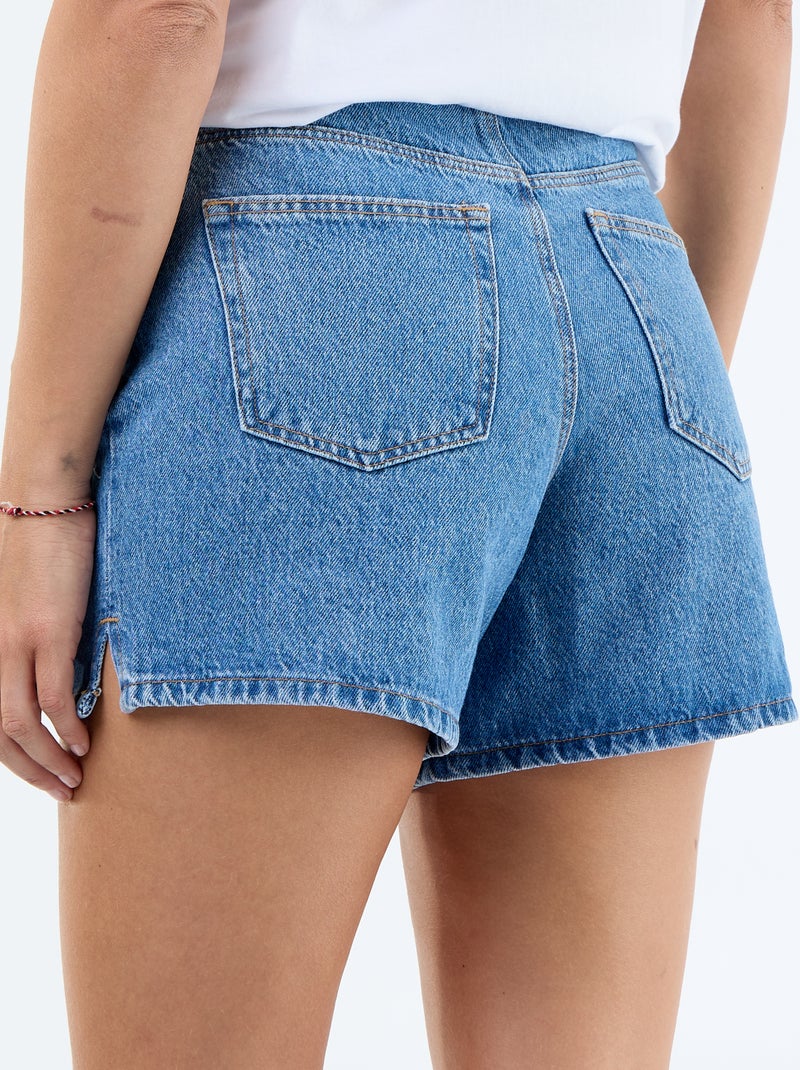 Short in denim con motivi ricamati Blu - Kiabi