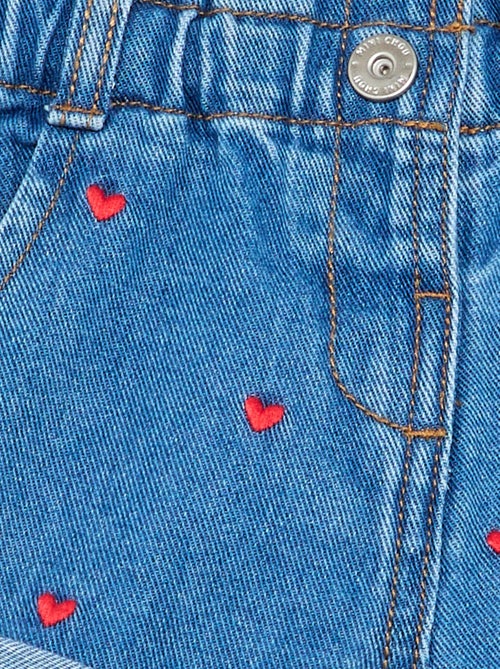 Short in denim con motivo a cuore - Kiabi