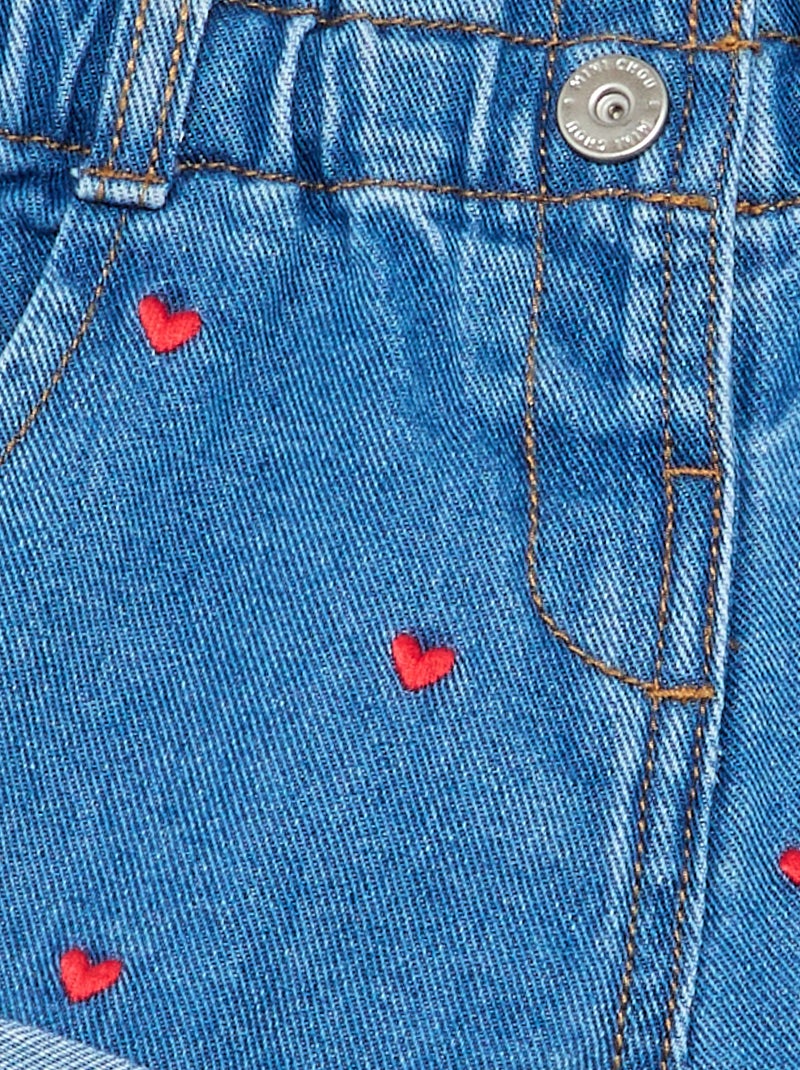 Short in denim con motivo a cuore Rosso - Kiabi