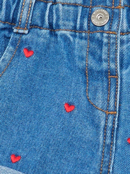 Short in denim con motivo a cuore - Kiabi Short in denim con motivo a cuore - Kiabi