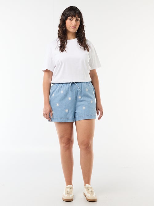 Short in denim con ricami a sole - Kiabi