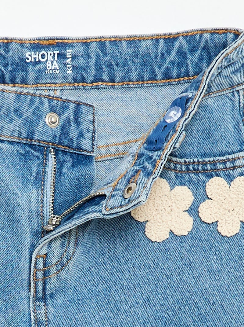 Short in denim con ricami Blu - Kiabi