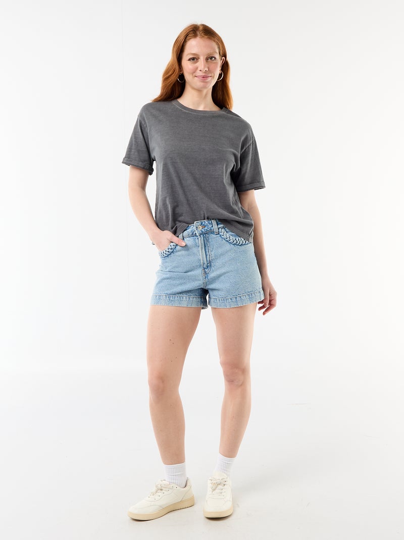 Short in denim con tasche intrecciate Blu - Kiabi