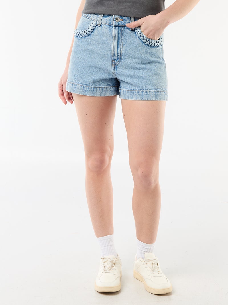 Short in denim con tasche intrecciate Blu - Kiabi
