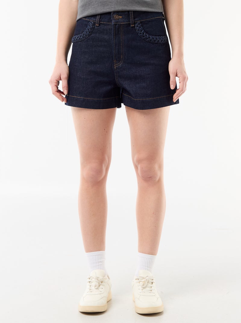 Short in denim con tasche intrecciate Blu - Kiabi