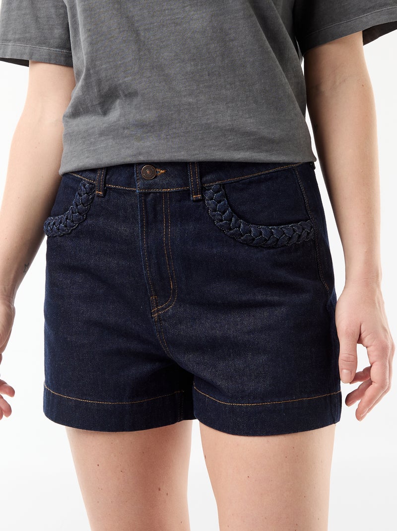 Short in denim con tasche intrecciate Blu - Kiabi
