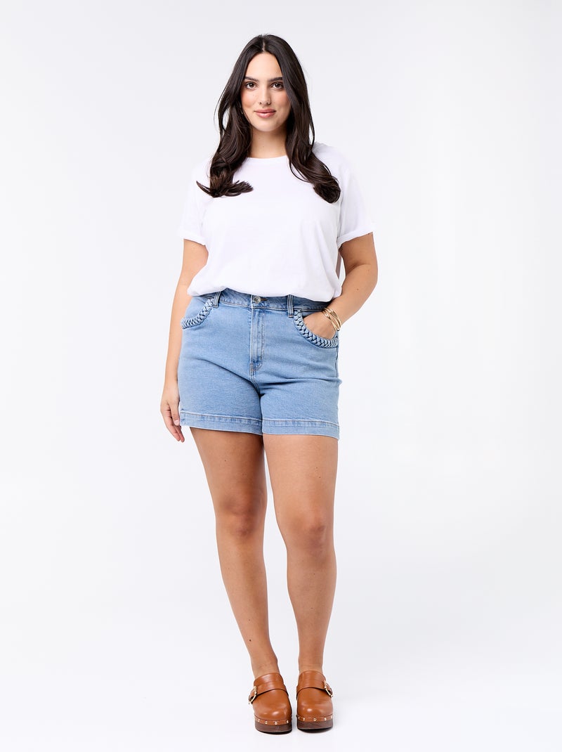 Short in denim con tasche intrecciate Blu - Kiabi