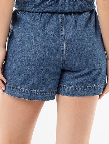 Short in denim con vita elasticizzata