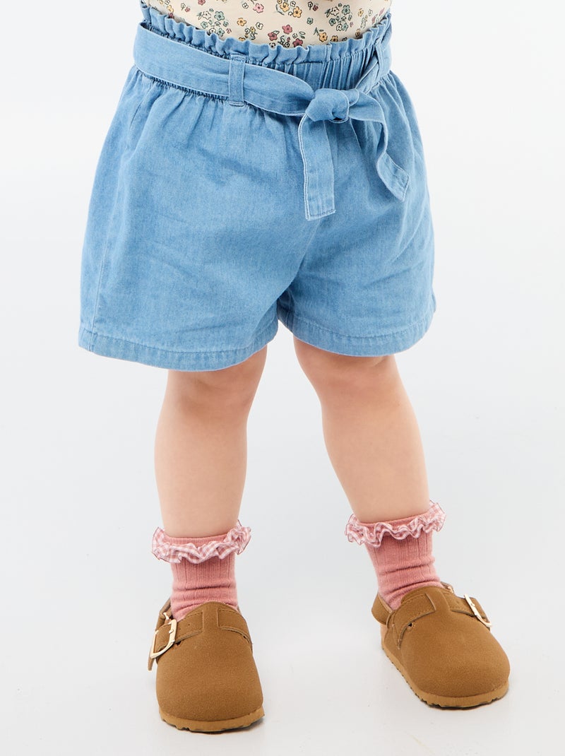 Short in denim leggero con cintura removibile Blu - Kiabi