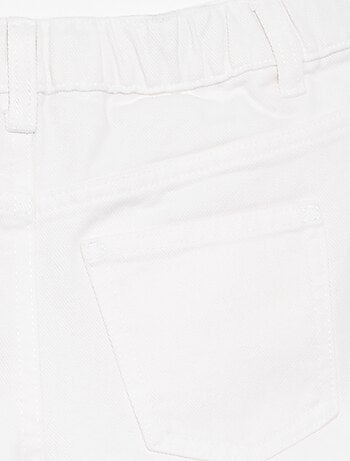 Short in denim ricamato