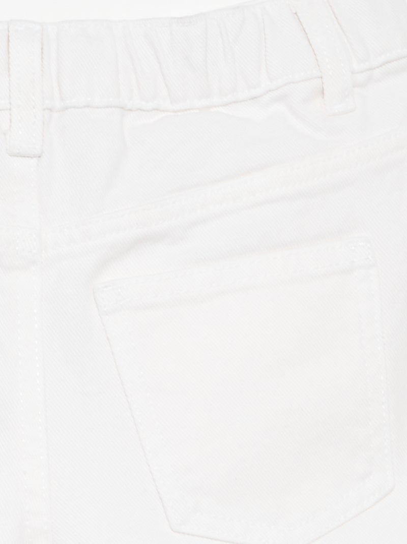 Short in denim ricamato Bianco - Kiabi