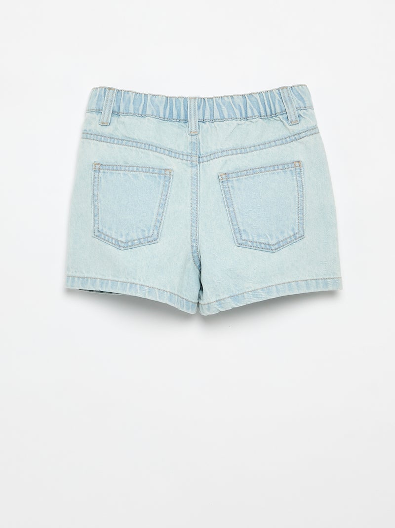 Short in denim ricamato Blu - Kiabi