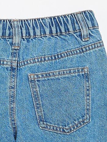 Short in denim ricamato