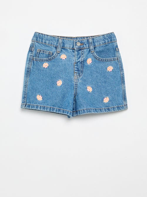 Short in denim ricamato - Kiabi