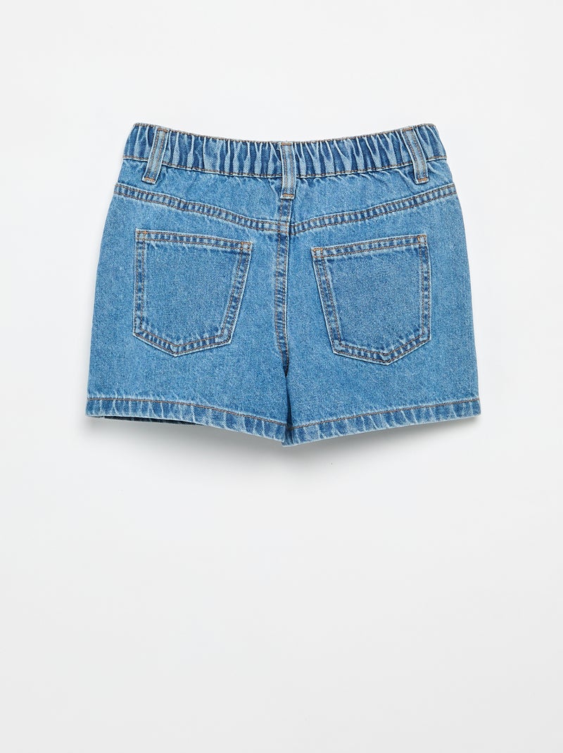 Short in denim ricamato Blu - Kiabi