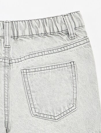 Short in denim ricamato