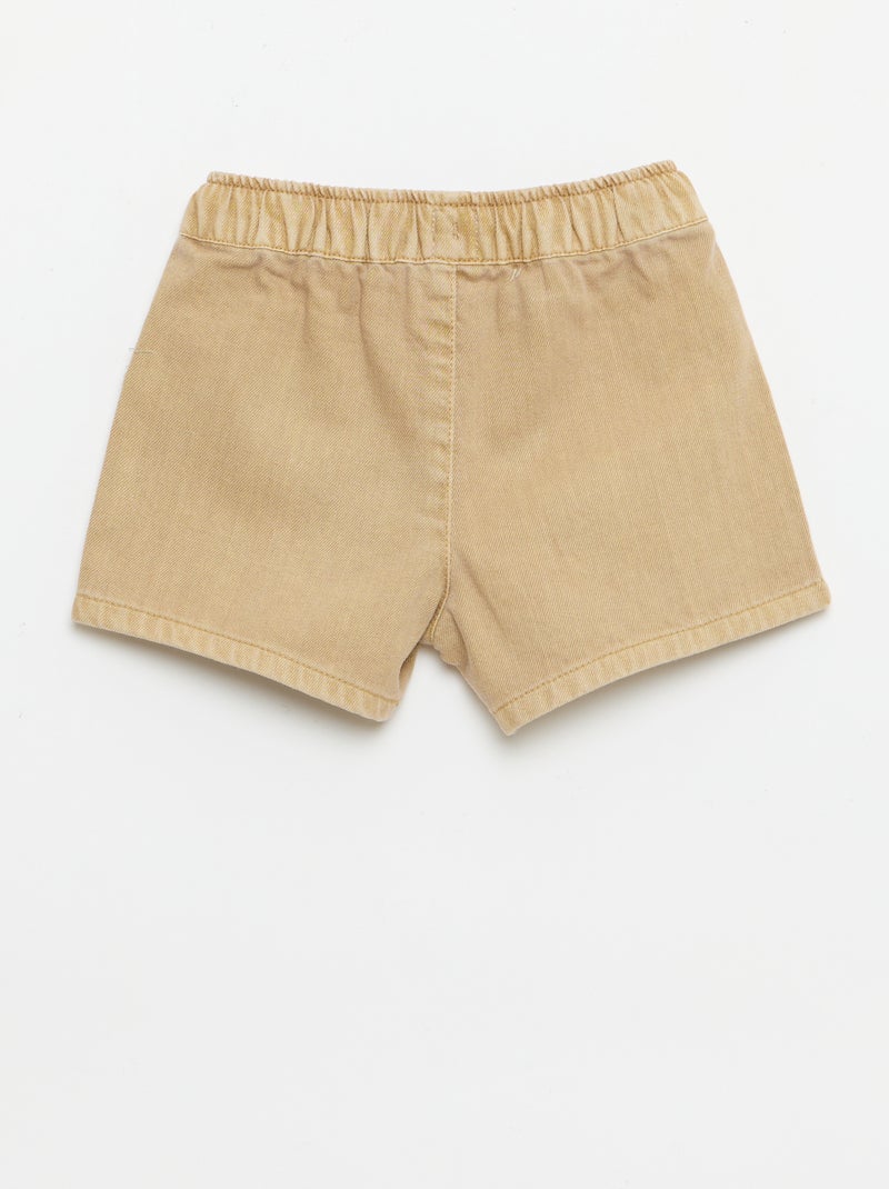 Short in denim tinta unita Beige - Kiabi