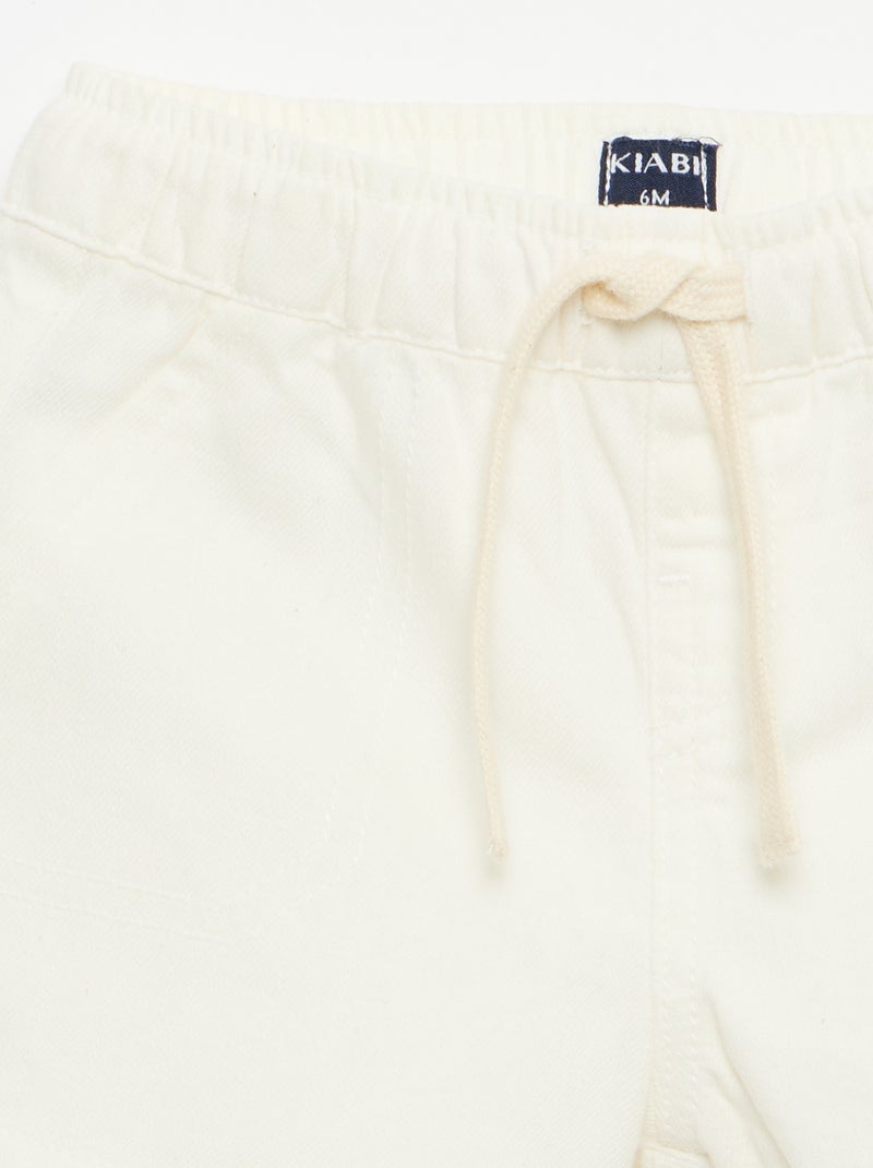 Short in denim tinta unita Bianco - Kiabi
