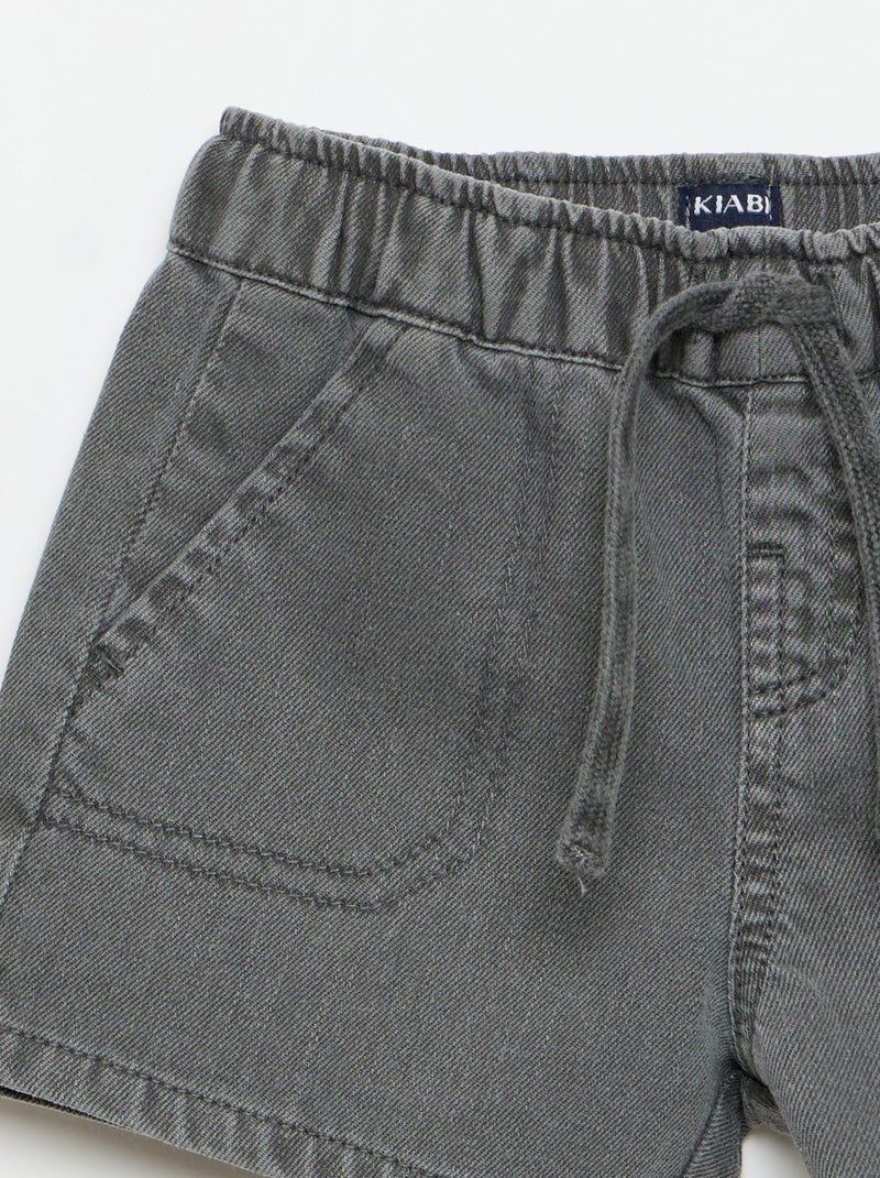 Short in denim tinta unita Grigio - Kiabi