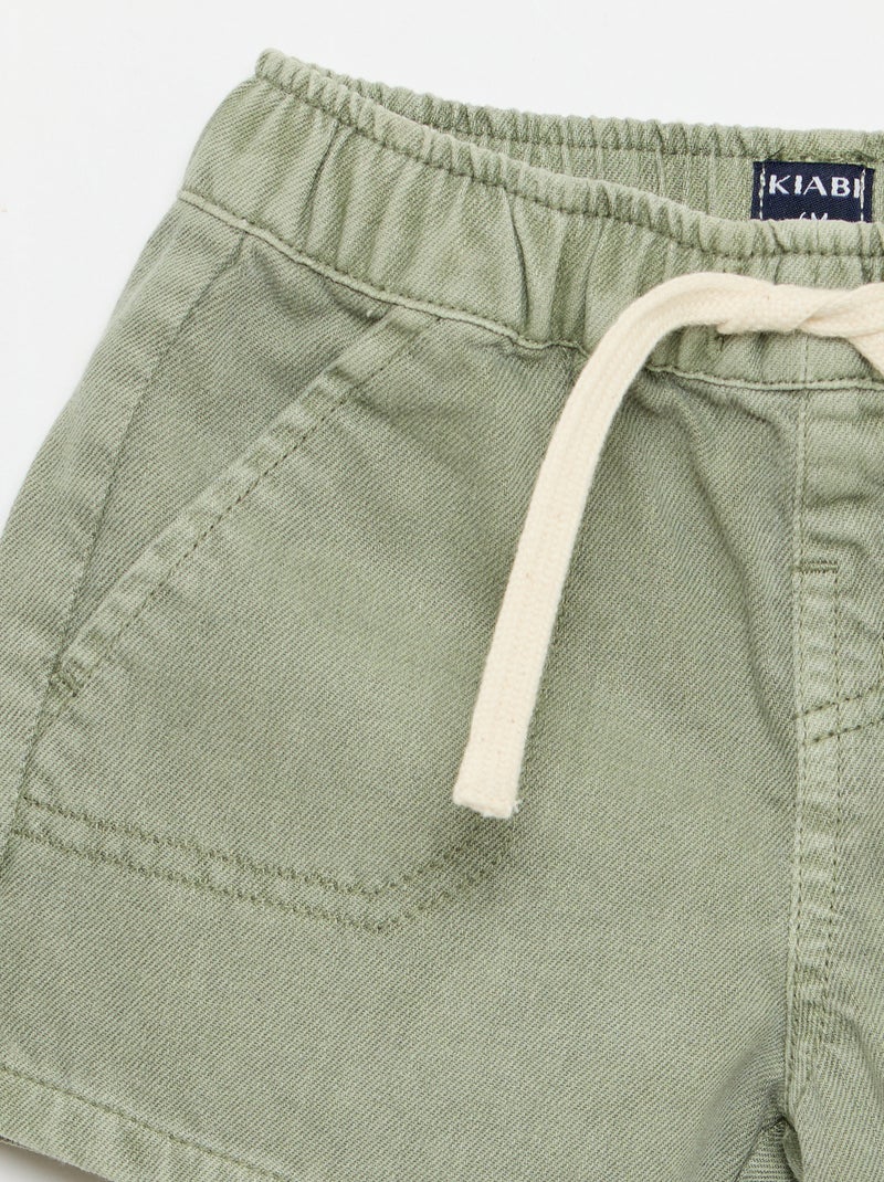 Short in denim tinta unita Verde - Kiabi