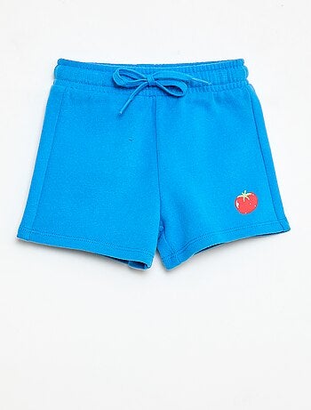Short in felpa con motivo