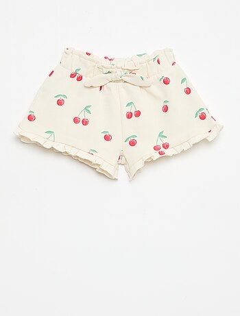Short in felpa leggera con volant