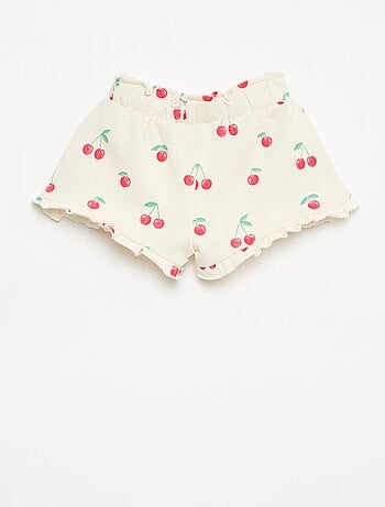 Short in felpa leggera con volant