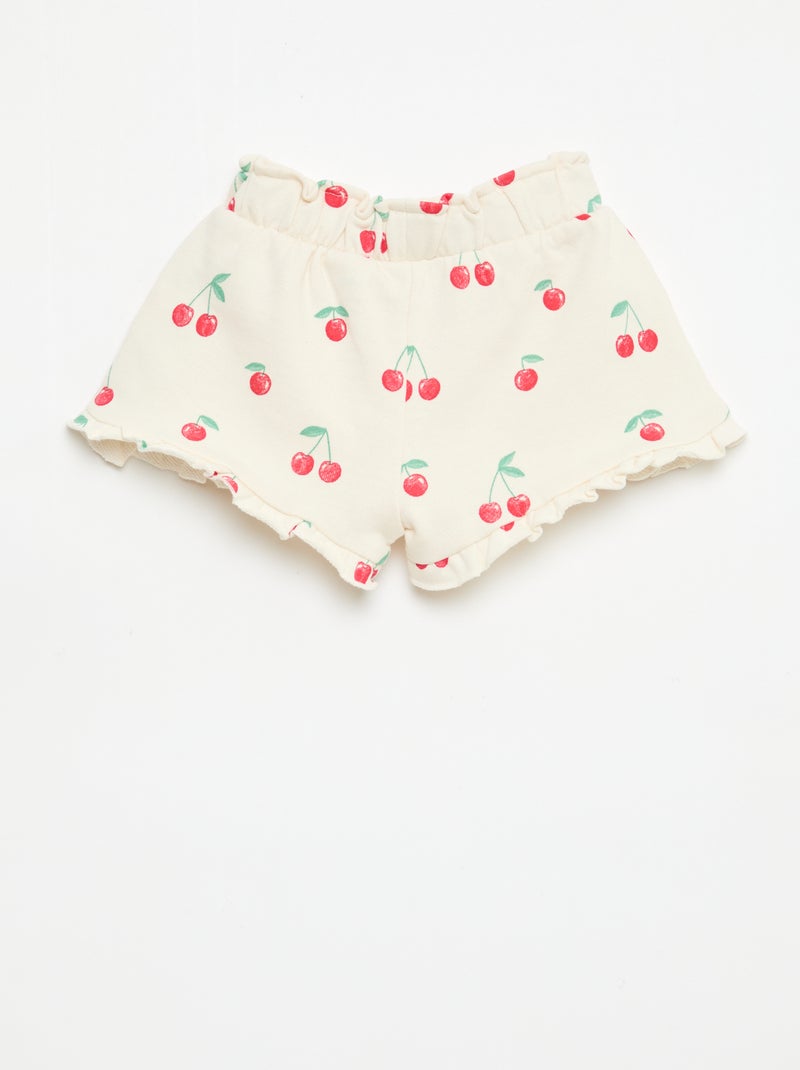 Short in felpa leggera con volant Bianco - Kiabi
