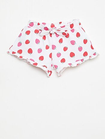 Short in felpa leggera con volant