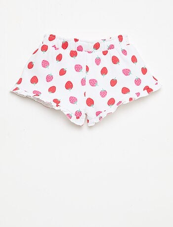 Short in felpa leggera con volant
