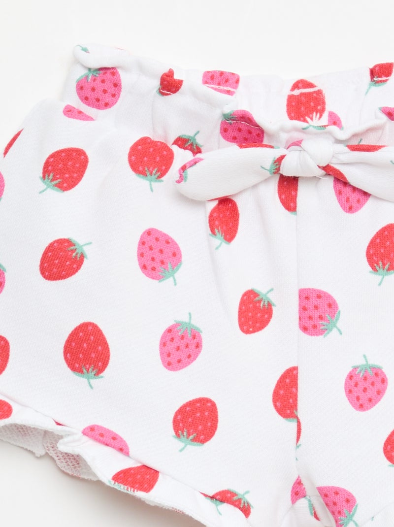 Short in felpa leggera con volant Bianco - Kiabi