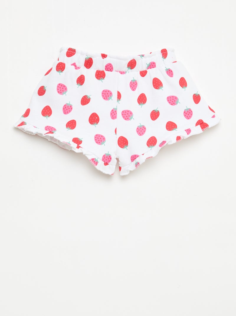 Short in felpa leggera con volant Bianco - Kiabi
