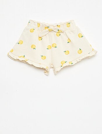 Short in felpa leggera con volant