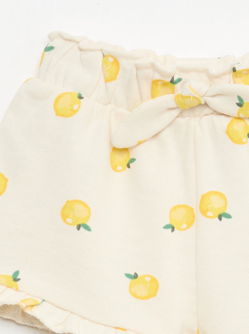 Short in felpa leggera con volant Bianco - Kiabi