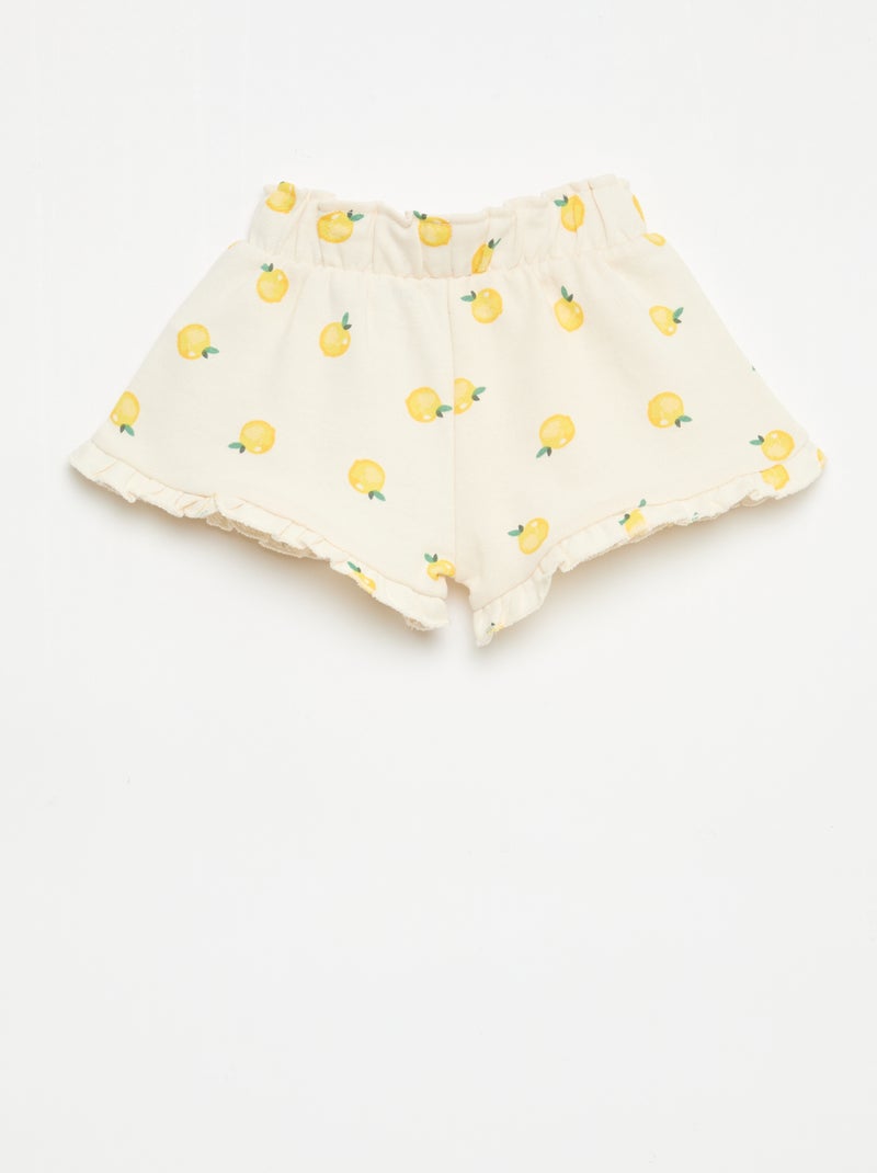 Short in felpa leggera con volant Bianco - Kiabi