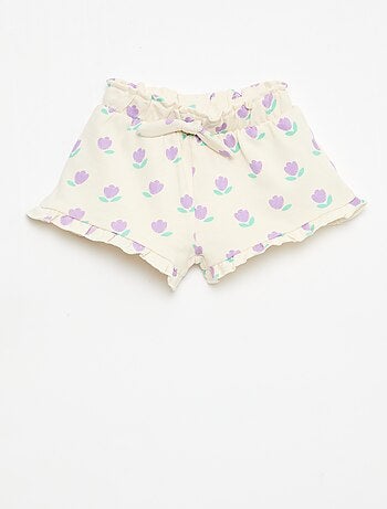 Short in felpa leggera con volant