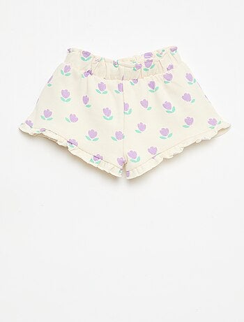 Short in felpa leggera con volant